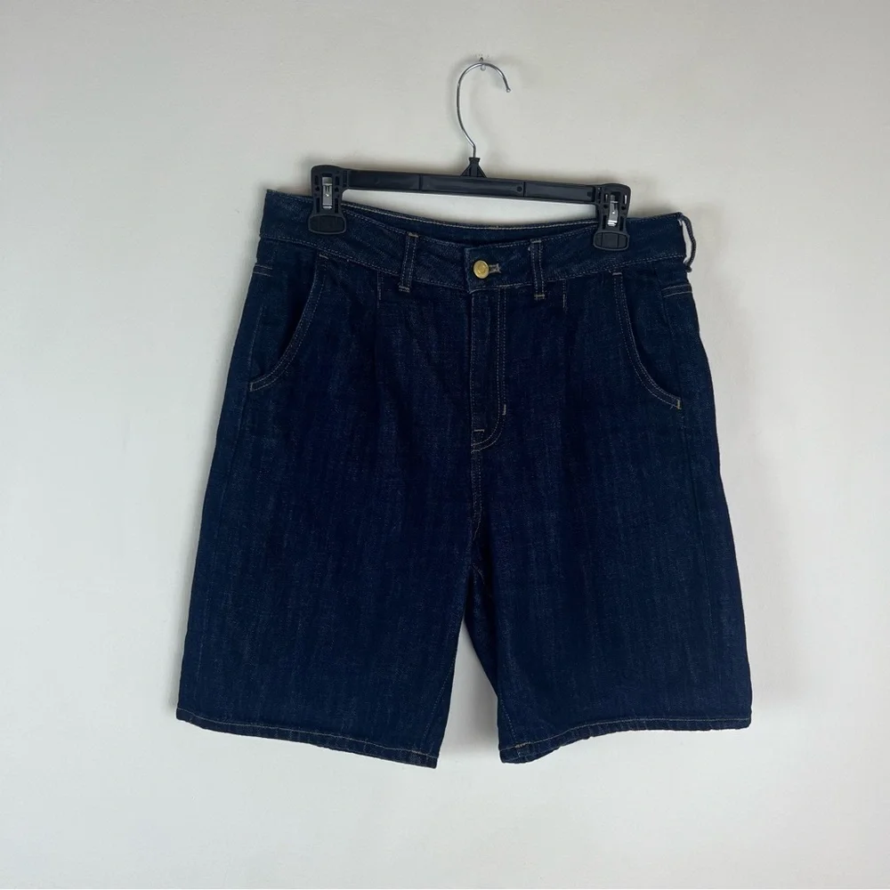 J. Crew Midlength Denim Jean Long Shorts in Indigo Dark Wash Size 27
